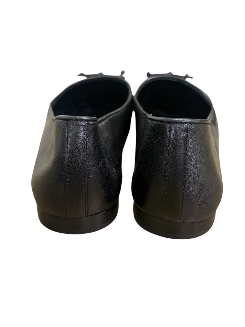 Tory BurchCap Toe Bow Gold Logo Ballet Flats Womens Sz 10 M Perfect Black $275